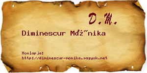 Diminescur Mónika névjegykártya